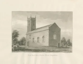 Warslow Church: sepia tekening