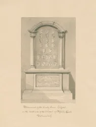 Westmorland - Appleby Kerk - Monument voor Lady Anne Clifford: sepia tekening, 1800