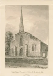 Wolstanton Kerk: sepia tekening