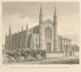 Wolverhampton - Sint-Pauluskerk: sepia tekening
