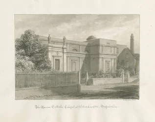 Wolverhampton - De Rooms-Katholieke Kapel: sepia tekening
