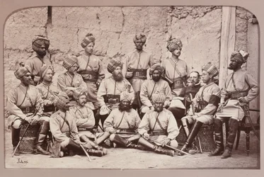 Britse en inheemse officieren, 3e Regiment van Bengal Cavalerie