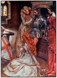 Christen gewapend uit The Pilgrims Progress From This World, To That Which Is To Come door John Bunyan (1628-1688) Illustratie door Byam Shaw (1872-1919)