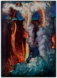De mond van de hel uit The Pilgrims Progress From This World, To That Which Is To Come door John Bunyan (1628-1688) Illustratie door Byam Shaw (1872-1919)