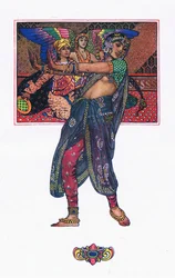 De Tempeldanseres, illustratie uit The Garden of Kama (en andere liederen uit India), 1920