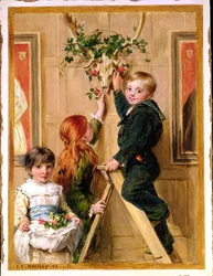 Versieren met hulst, 1881