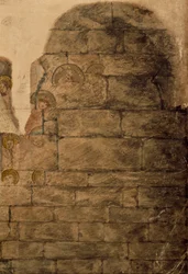 Studie van de muurschilderingen in het kapittelhuis