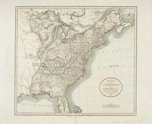 Een nieuwe kaart van de Verenigde Staten van Amerika, uit de nieuwste autoriteiten, 1806