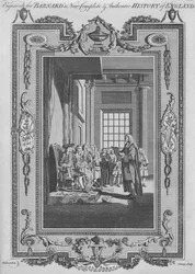 De Bill of Rights geratificeerd tijdens de Revolutie door Koning Willem en Koningin Mary