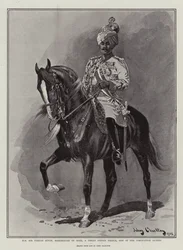 H H Sir Pertab Singh, Maharajah van Idar, een grote Indiase prins, een van de kroningsgasten