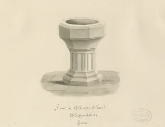Doopvont in Ellastone Kerk