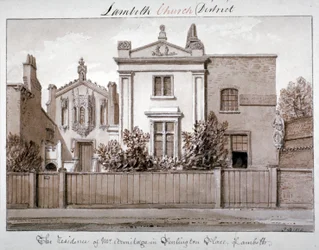 De residentie van de heer Armitage in Penlington Place, Lambeth, Londen, 1828