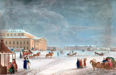 Plein en het Grote Theater in St. Petersburg, 1817