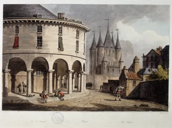 De Tempel van Parijs - lithografie, begin 19e eeuw