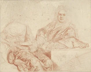 Portret van Grinling Gibbons en zijn vrouw