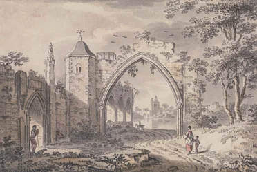 Ecclesiastische Ruïnes naast de Theems (?)