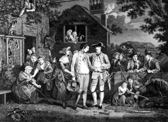De Rekruterende Sergeant, gegraveerd door John Goldar, 1769