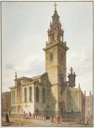 Uitzicht op de kerk van St James Garlickhythe, City of London