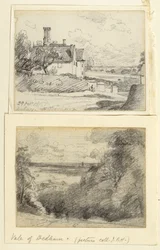 Een herenhuis en Dedham vanaf Gun Hill, Langham
