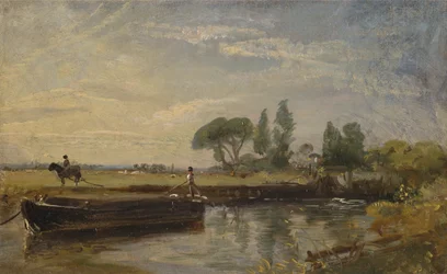 Schuit onder Flatford Lock, ca. 1810