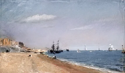 Brighton Beach met kolenschepen, 1824