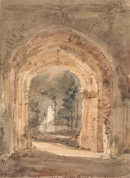 Kerk van East Bergholt, uitkijkend vanuit de zuidelijke boog van de verwoeste toren