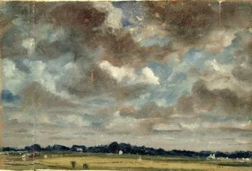 Uitgestrekt landschap met grijze wolken, c.1821