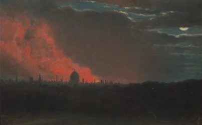 Brand in Londen, gezien vanaf Hampstead, 16 okt. 1834