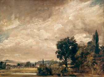 Harnham Ridge vanuit het huis van aartsdiaken Fisher, Salisbury