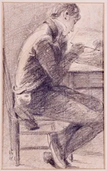 Portret van een kunstenaar die schetst, 1801