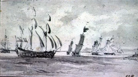 Schepen in een bries in de Theems of Medway