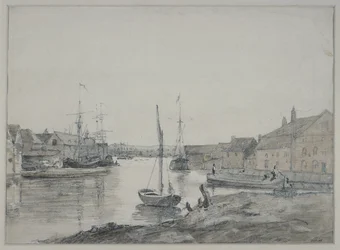 Magazijnen en scheepvaart op de Orewell bij Ipswich