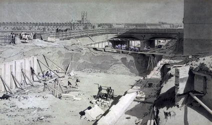 Hampstead Road Bridge, vanaf de Camden kant, 16 augustus 1836