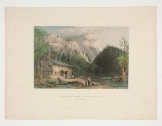 Het Notch House, White Mountains, New Hampshire, illustratie voor Nathaniel Parker Willis