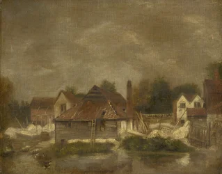 Schuren en oude huizen aan de Yare