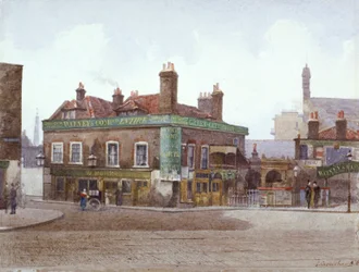 Green Gate Tavern op de kruising van City Road en Bath Street, Londen, ca. 1880