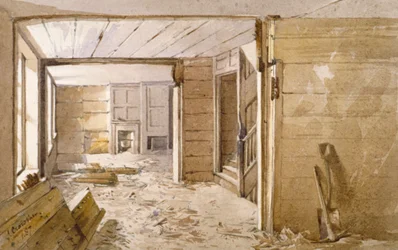 Interieur van de kamer naast de White Lyon-gevangenis, Borough High Street, Southwark, Londen, 1887