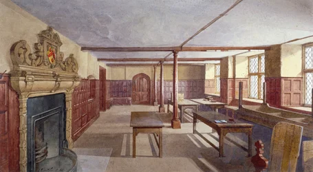 Interieur van de eetzaal van de jongens in Charterhouse, Londen