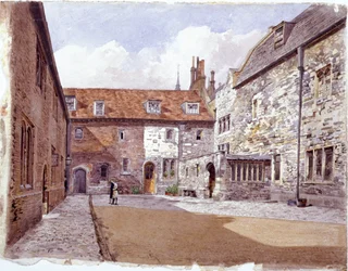 Wash house court, Charterhouse, Londen, 1884