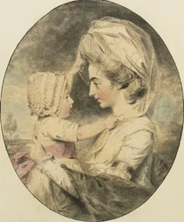 Portret van mevrouw Hartop en haar kind, 1780