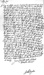 Brief van de Dichter des Vaderlands, John Dryden, aan Laurence Hyde, Graaf van Rochester en Eerste Lord van de Schatkist, smekend om zijn salaris voor een half jaar en ook vragend om een post in de Douane of Accijnzen