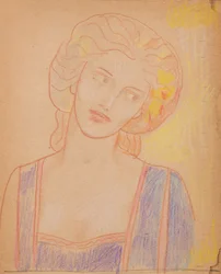 Zonder titel [Middeleeuwse vrouwelijke figuur]