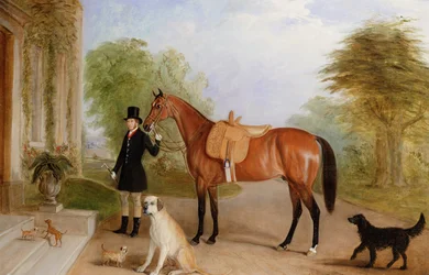 Een Staljongen met een Paard