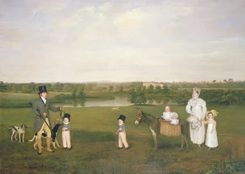 William Hetton Cooke met zijn Vrouw en Kinderen bij Worleston Rookery, Chester