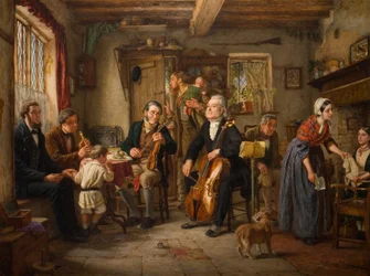 Een Philharmonische Repetitie in een Boerderij, 1860