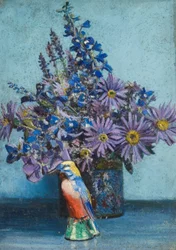 Een schema in blauw