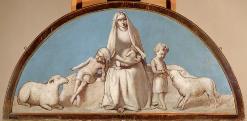 Kinderjaren, lunet uit een serie van zes, c.1847