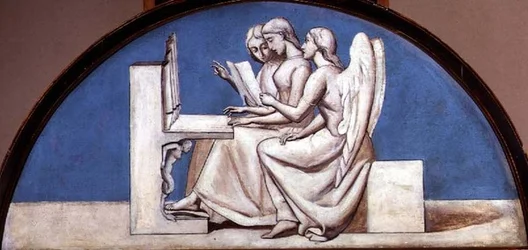 Muziek, lunet uit een serie van zes, c.1847