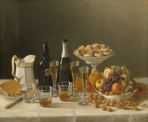 Wijn, kaas en fruit