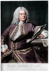 Georg Friedrich Händel, in Duitsland geboren Britse barokcomponist, 1749